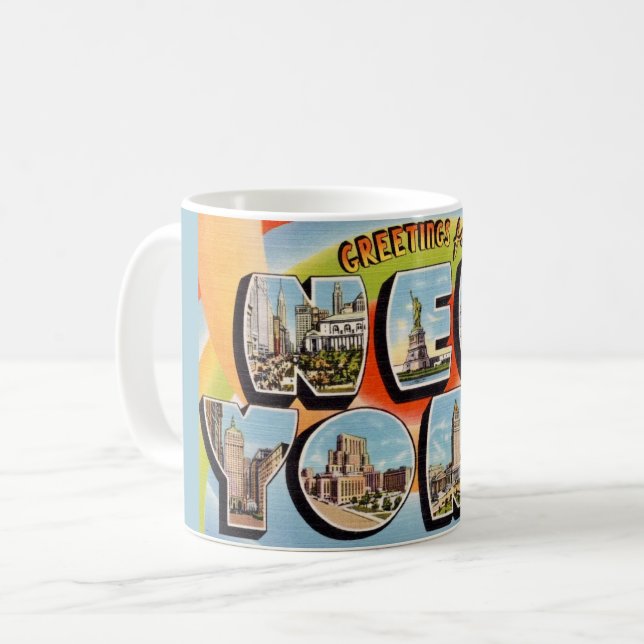 Retro New York City Välkomstmugg Kaffemugg (Framsida vänster)