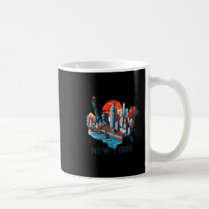 Retro New York Silhuett av Stadssiluett Kaffemugg