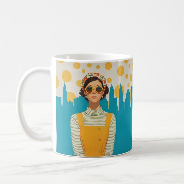 Retro New York Sunshine Kaffemugg (Vänster)