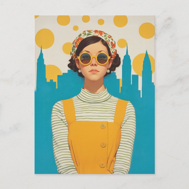 Retro New York Sunshine Vykort (Framsida)