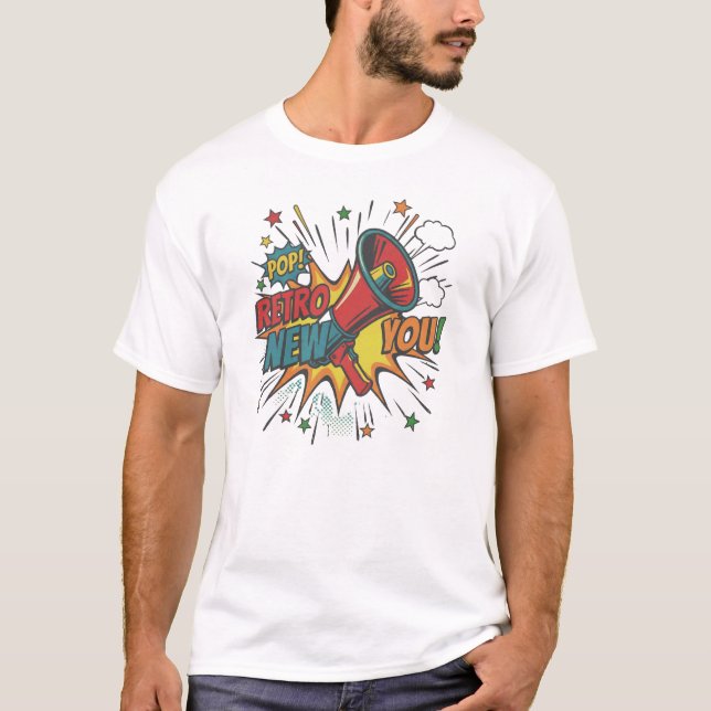 Retro New You: Minimalist Geometric Revival T Shirt (Framsida)