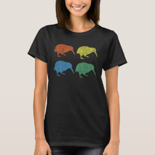 Retro New Zealand NZ Cute Kiwi Bird Souvenir T Shirt