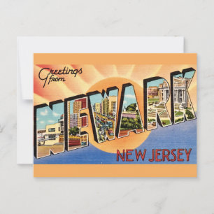 Retro Newark NJ vykort