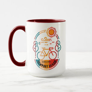 Retro Newport Beach Bike Trail Mugg