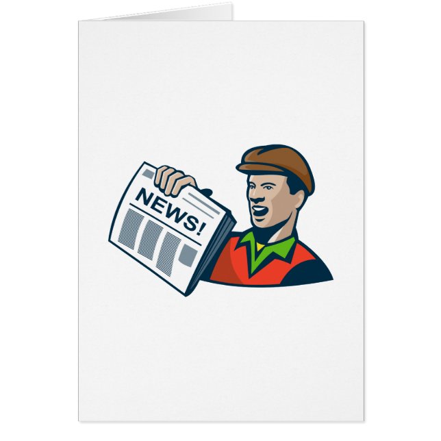 Retro Newsboytidningsleverans Hälsningskort (Framsidan)