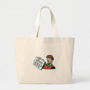 Retro Newsboytidningsleverans Jumbo Tygkasse
