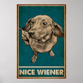Retro Nice Butt Dachshund hund roliga citat Poster