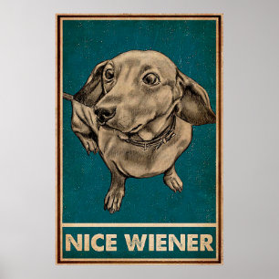 Retro Nice Butt Dachshund hund roliga citat Poster