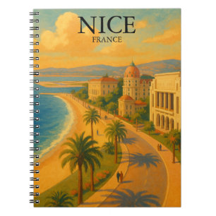 Retro Nice Frankrike Fransk Riviera Promened Anteckningsbok