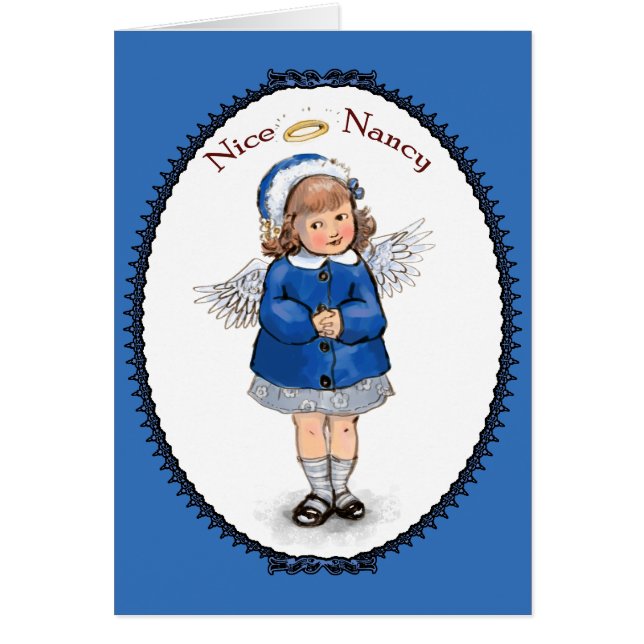 Retro Nice Nancy Hälsningskort (Framsidan)