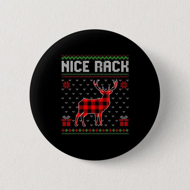 Retro Nice Rack Ugly Christmas Sweater Couples Mat Knapp (Framsida)