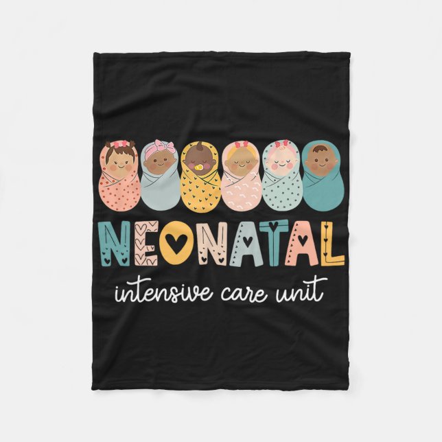 Retro Nicu Nurse Shirt Neonatal Intensive Care Uni Fleecefilt (Framsidan)