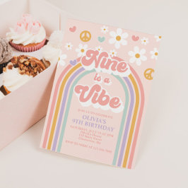 Retro Nine är en stämning Rainbow 9-årsdag Inbjudningar