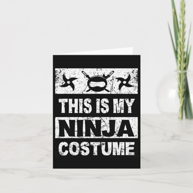 Retro Ninja Costume Halloween for Boy Kids Manar Kort (Framsida)