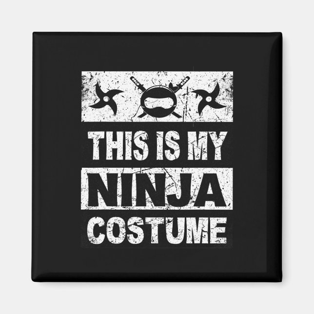Retro Ninja Costume Halloween for Boy Kids Manar Magnet (Framsidan)