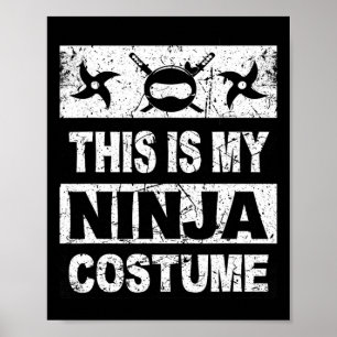 Retro Ninja Costume Halloween for Boy Kids Manar Poster