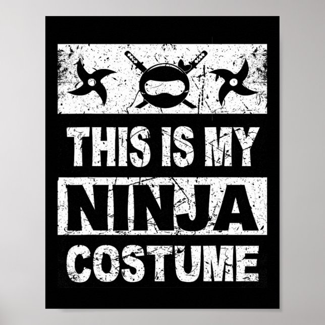 Retro Ninja Costume Halloween for Boy Kids Manar Poster (Framsidan)