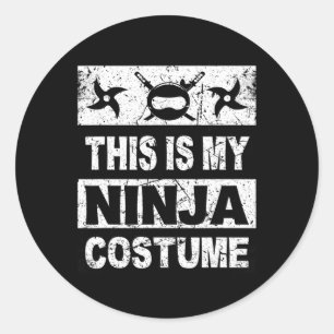 Retro Ninja Costume Halloween for Boy Kids Manar Runt Klistermärke
