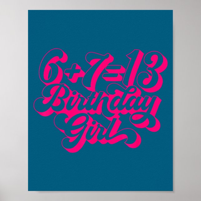 Retro Nk 13th Birthday Girl 6 7 Meme  Poster (Framsidan)