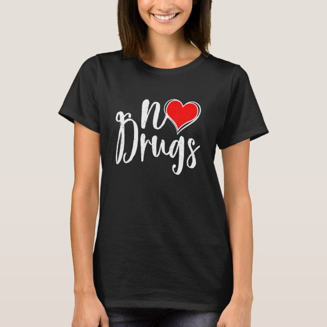 Retro No Drugs Awareness Month Hiv Aids Awareness T Shirt (Framsida)