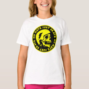 Retro no Hate just Skate Skull T Shirt
