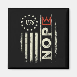 Retro No Kings-protestskylt Vertikal amerikansk fl Magnet