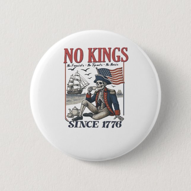 Retro No Kings Since 1776 Rejecting Kings Classic  Knapp (Framsida)