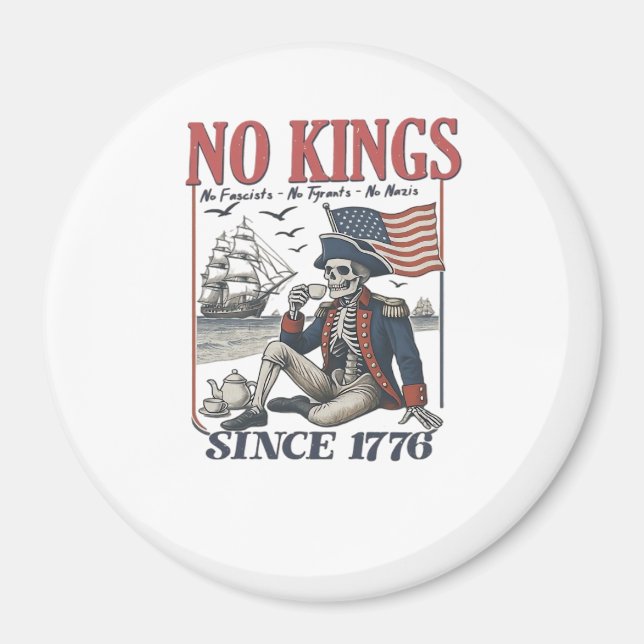 Retro No Kings Since 1776 Rejecting Kings Classic  Magnet (Framsidan)