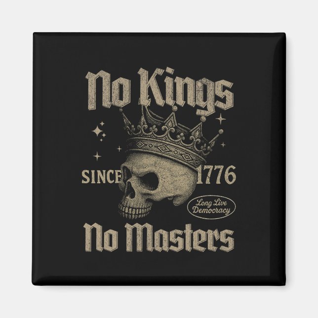Retro No Kung no masters sedan 1776 Gothic Skull Magnet (Framsidan)