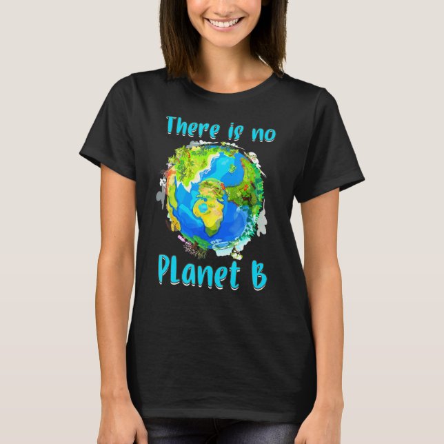 Retro No Planet Climate Change Earth B Spara Natat T Shirt (Framsida)