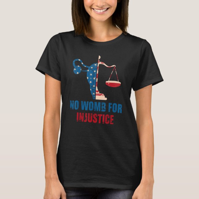 Retro no womb for in Justice T Shirt (Framsida)