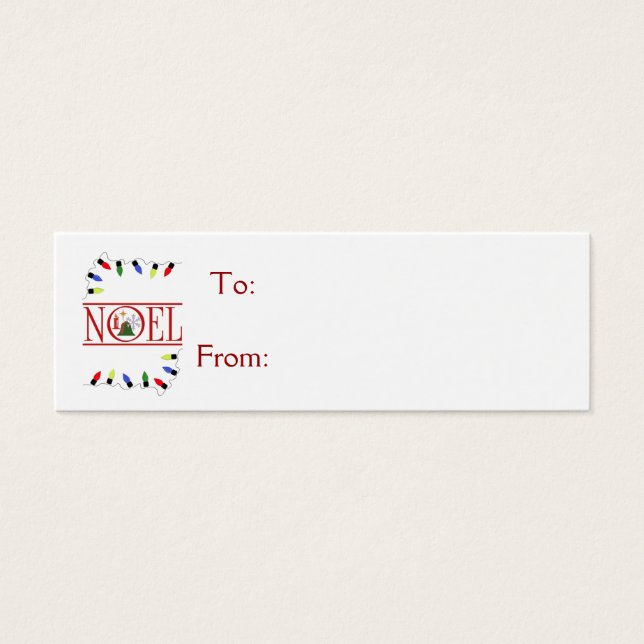 retro NOEL ljussträng Litet Visitkort (Framsidan)