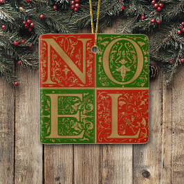 Retro Noel Red och Grönt Decorative Helgdag Julgransprydnad Keramik
