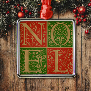 Retro Noel Red och Grönt Decorative Julgransprydnad Metall