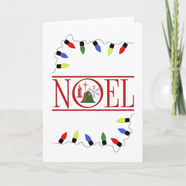 retro NOEL-sträng för ljus Helgkort (Framsida)