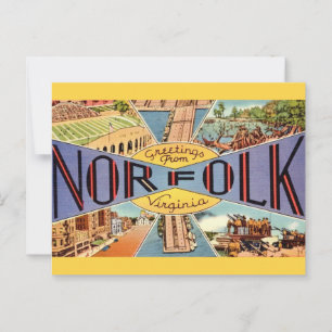 Retro Norfolk VA vykort