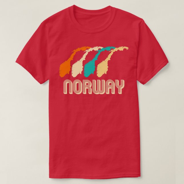 Retro Norge Karta2 T Shirt (Design framsida)