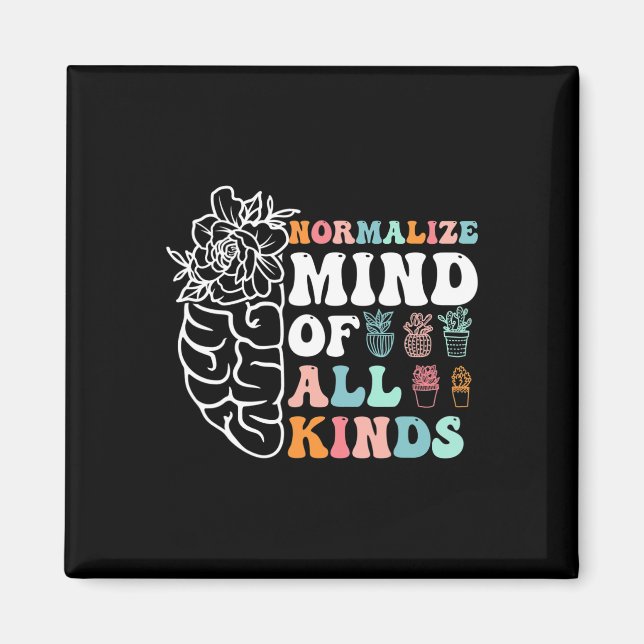 Retro Normalisera Sinnet Av Alla Slags Autismmedve Magnet (Framsidan)