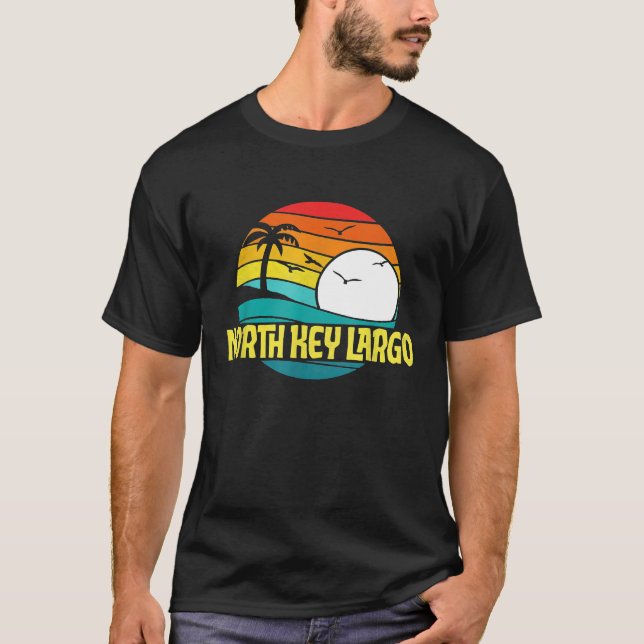 Retro North Nyckel Largo Sol Surfa 80s Graphic T Shirt (Framsida)