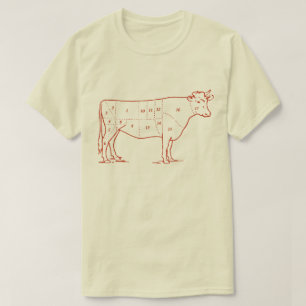 Retro nötköttsnitt tee shirt