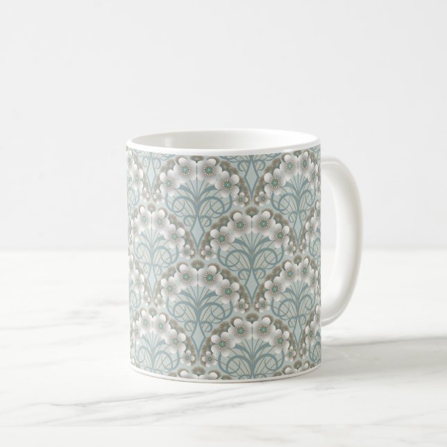 Retro Nouveau - Natures Curves and Timeless Blooms Kaffemugg (Framsida höger)