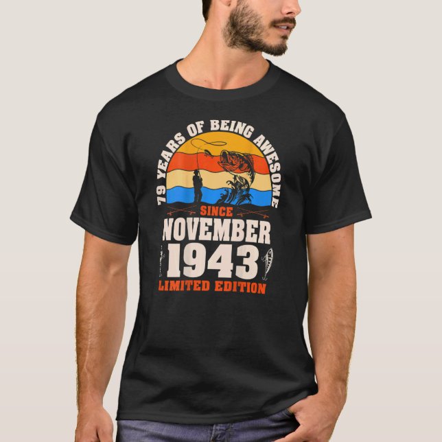 Retro November 1943 79 Åldersfiske 79:e fågeln T Shirt (Framsida)