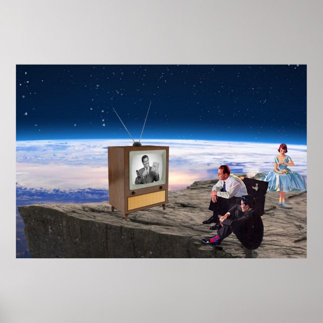 Retro Nuclear Family Poster: Mid-Century Space Art Poster (Framsidan)