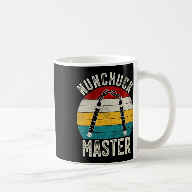 Retro Nunchuck Master Karate Taekwondo Weapon Nunc Kaffemugg (Höger)