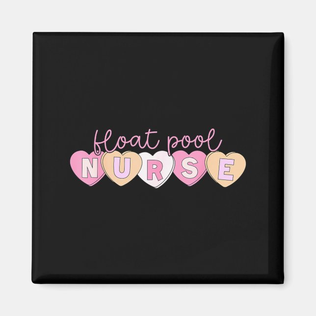 Retro Nurse Float Ol Valentines Heart Icu Med Surg Magnet (Framsidan)
