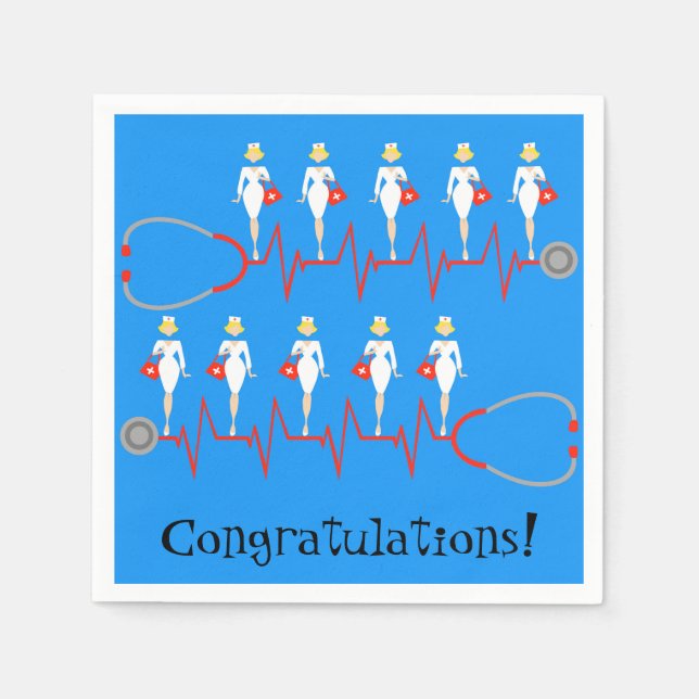 Retro Nurse Grattiss Pappra blöjor Pappersservett (Framsidan)