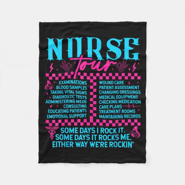 Retro Nurse Nurse Week Men Women Nurse  Fleecefilt (Framsidan)