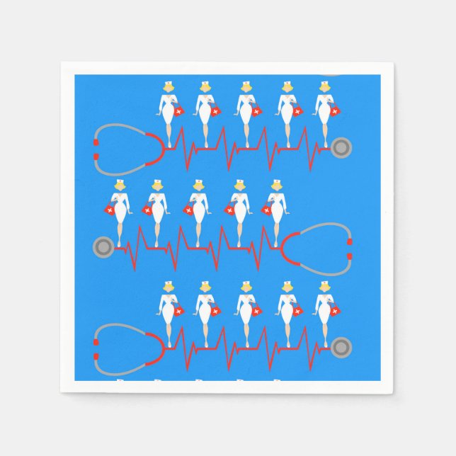 Retro Nurse Pappra Napkins Pappersservett (Framsidan)