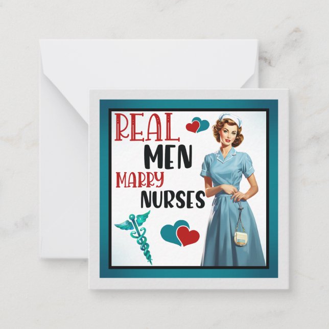 Retro Nurse Pinup_ Real Manar Marry Nurses Anteckningskort (Framsida)