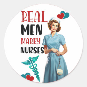 Retro Nurse Pinup_ Real Manar Marry Nurses Runt Klistermärke